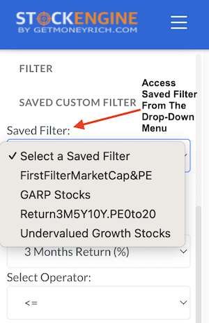 The Big Screener - Saved Filters