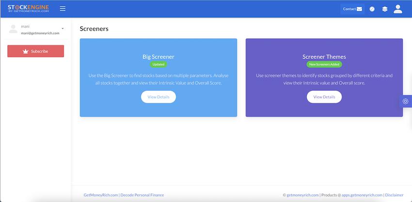 Two Screeners - Big Screener & Screener Themes